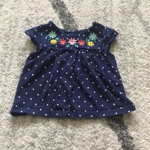 ⚡️$4 FLASH SALE⚡️ Floral Polka Dot Top 12-18